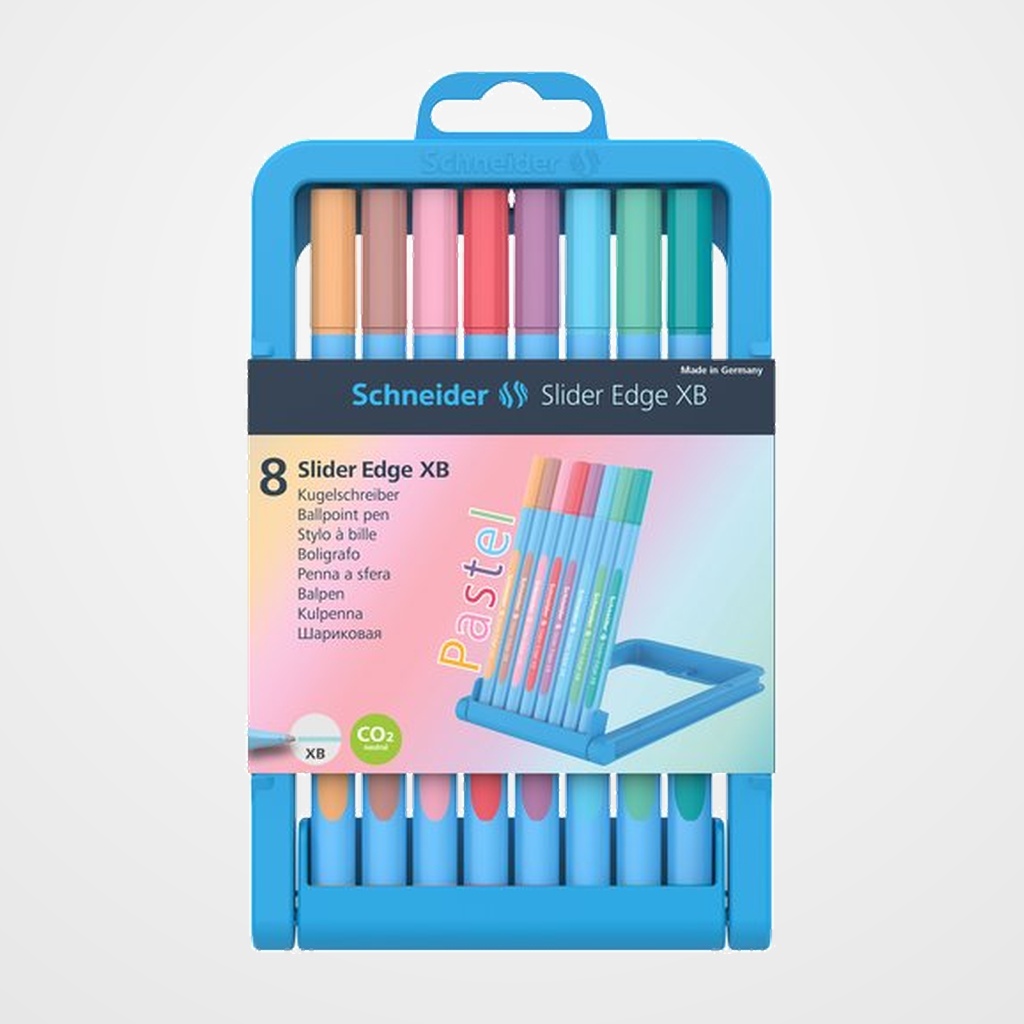 BOLIGRAFO SCHNEIDER SLIDER EDGE COLORES PASTEL ESTUCHE SURTIDO de 8