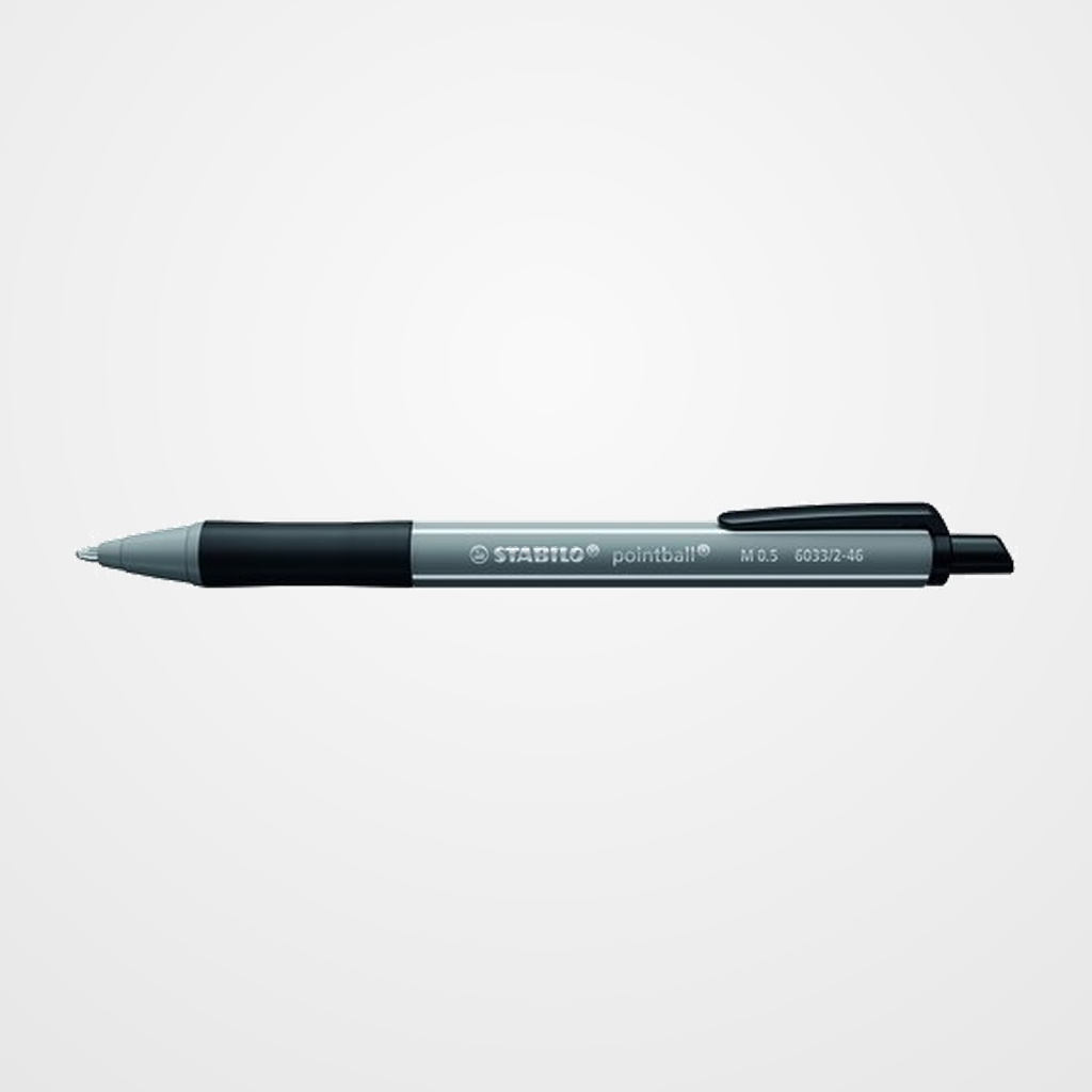 BOLIGRAFO STABILO RETRACTIL POINTBALL COLORFUL GRIS OSCURO