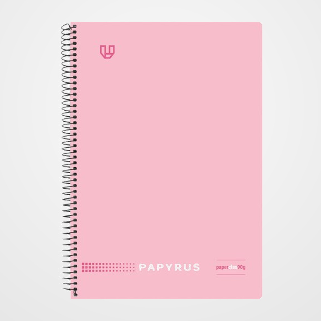BLOC PAPYRUS UNICLASIC tapa PP Fº 80h PAUTA 2,5 90g ROSA SOFT