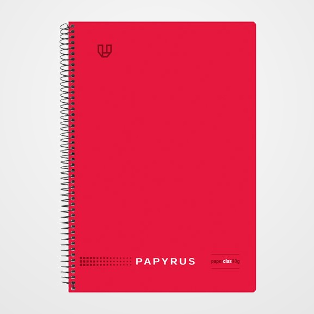 [10004254] BLOC PAPYRUS UNICLASIC tapa PP Fº 80h PAUTA 3,5 90g ROJO