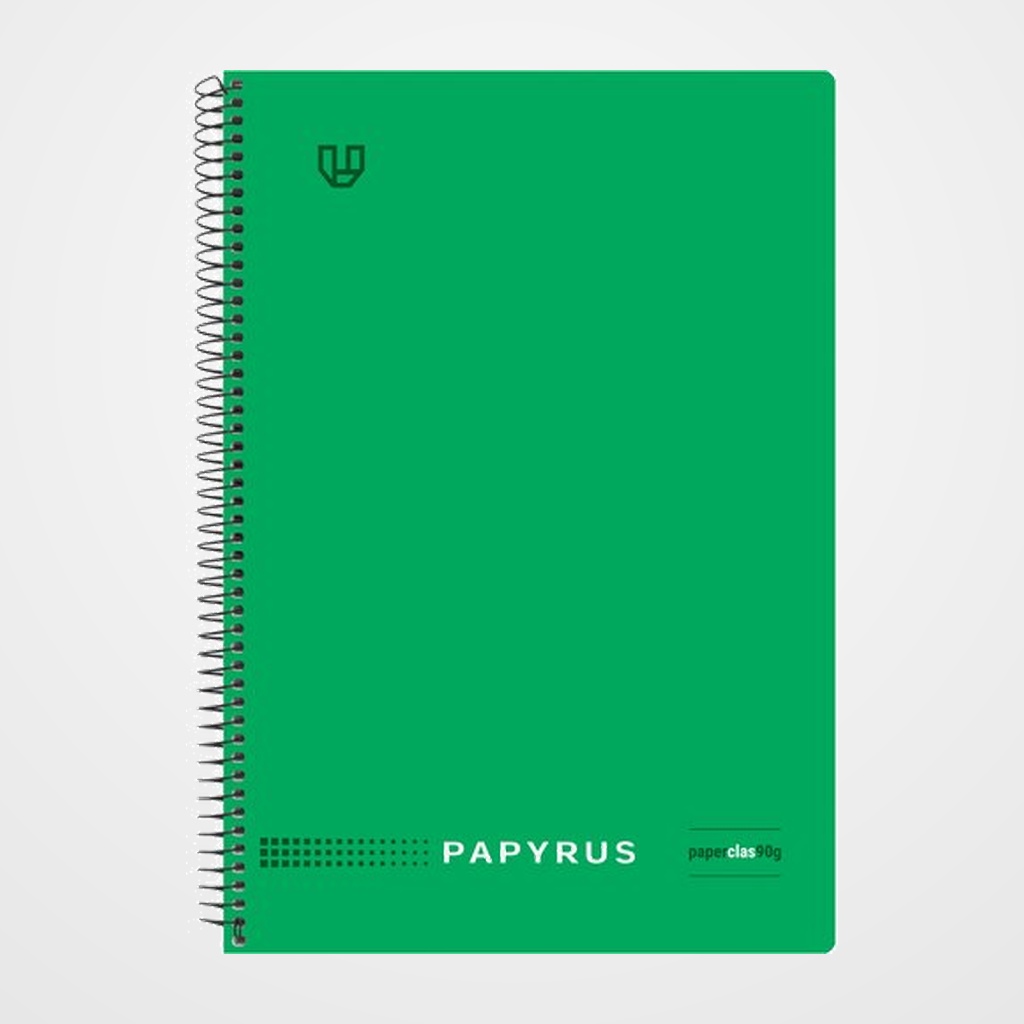 BLOC PAPYRUS UNI5 tapa PP A4+ 120h CUADRICULA 5X5 90g VERDE OSCURO