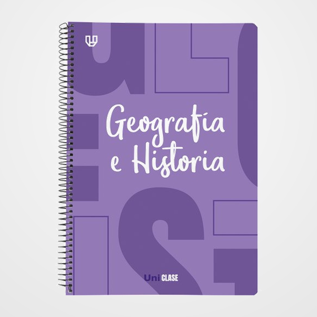 BLOC UNICLASE tapa PP Fº 80h CUAD. 4x4 90g GEOGRAFIA E HISTORIA LAVANDA