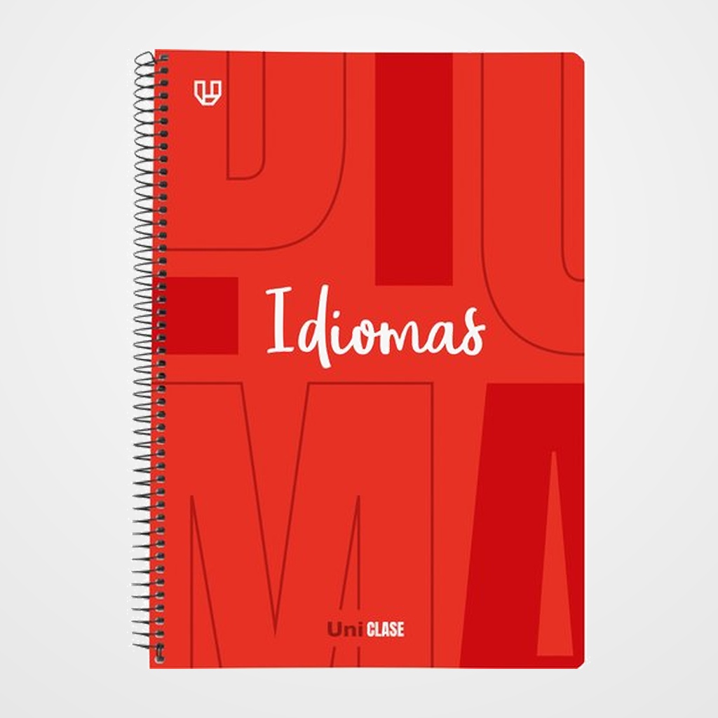 [10003323] BLOC UNICLASE tapa PP Fº 80h CUAD. 4x4 90g IDIOMAS ROJO