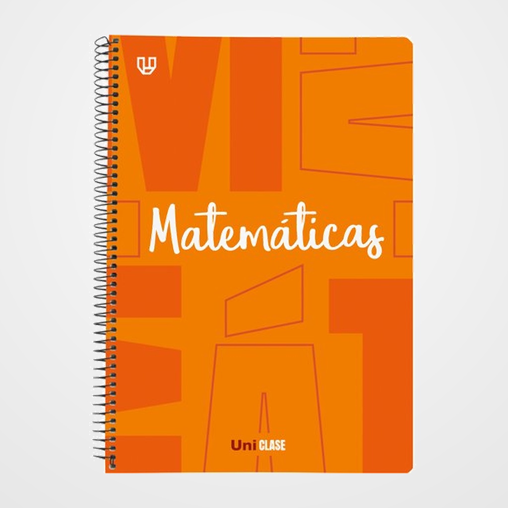 BLOC UNICLASE tapa PP Fº 80h CUAD. 4x4 90g MATEMATICAS NARANJA