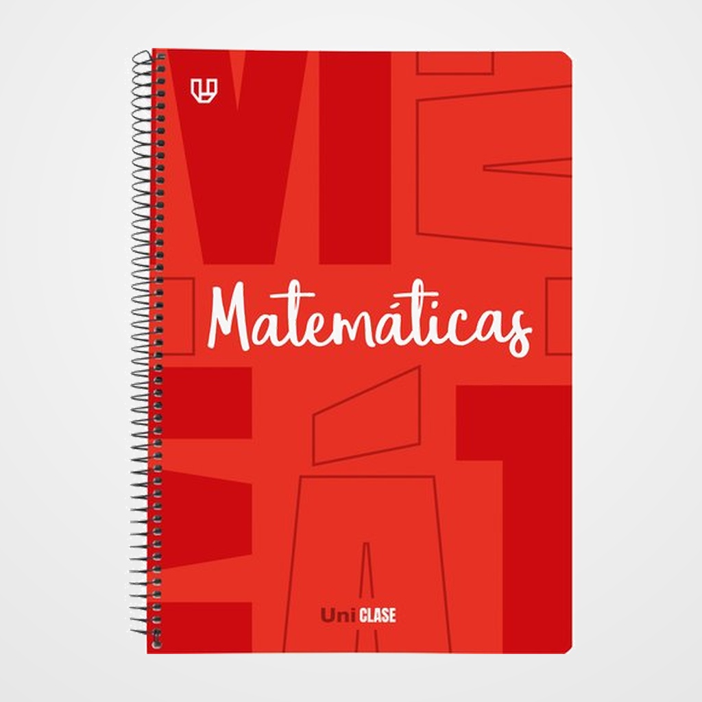 BLOC UNICLASE tapa PP Fº 80h CUAD. 4x4 90g MATEMATICAS ROJO