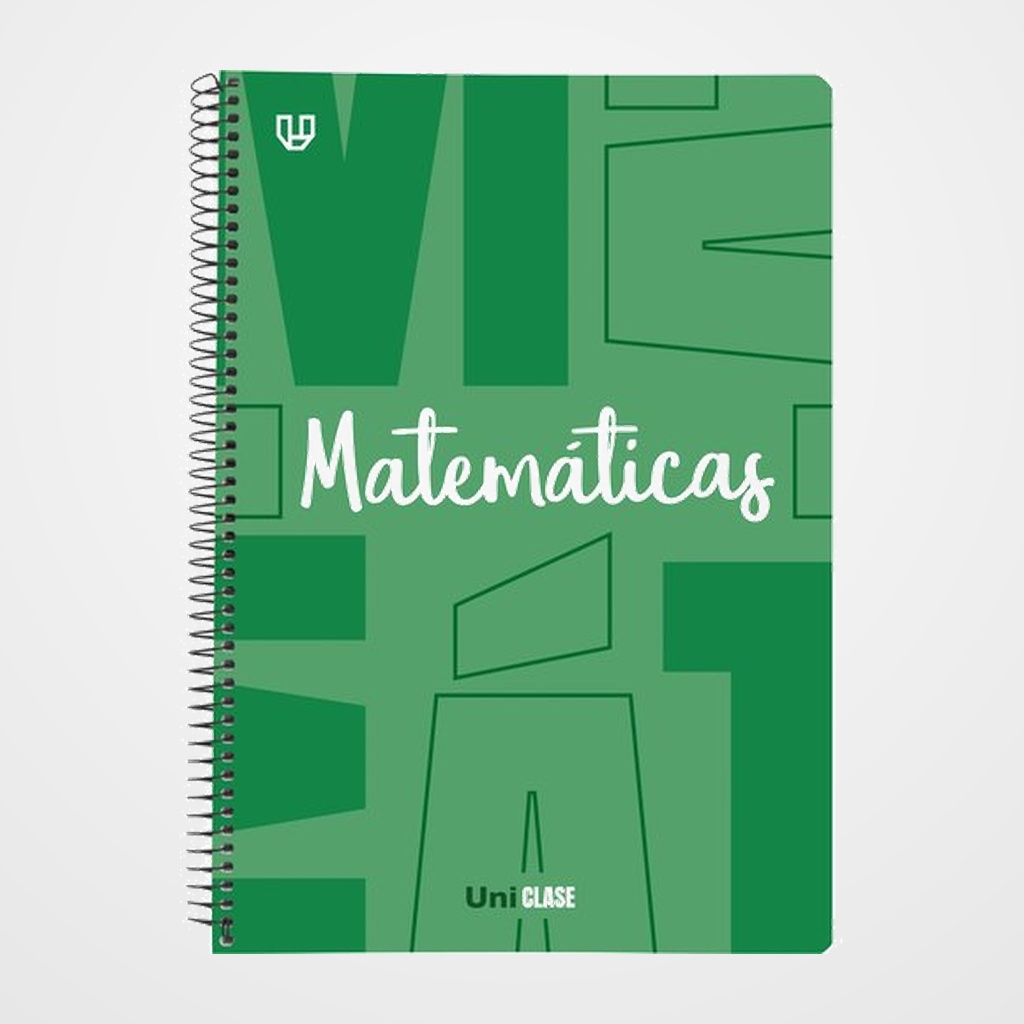 BLOC UNICLASE tapa PP Fº 80h CUAD. 4x4 90g MATEMATICAS VERDE