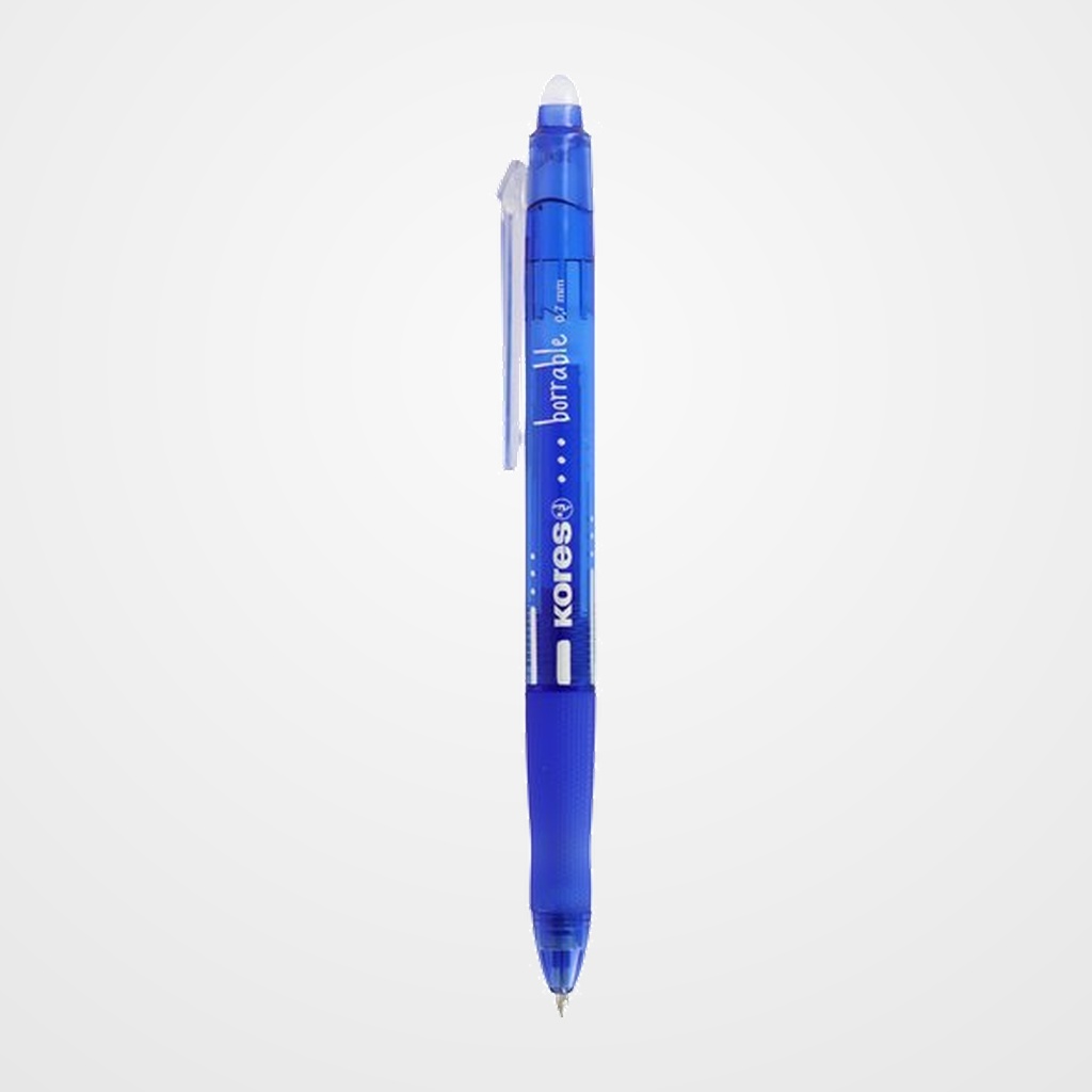 BOLIGRAFO BORRABLE KORES GEL RETRACTIL AZUL