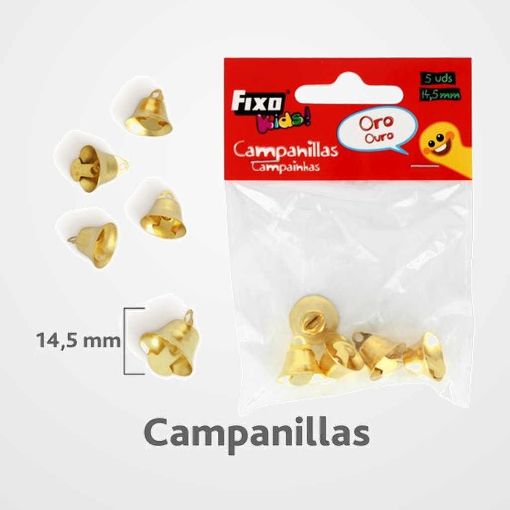 CAMPANILLAS FIXO KIDS DORADO 14.5mm BOLSA de 5