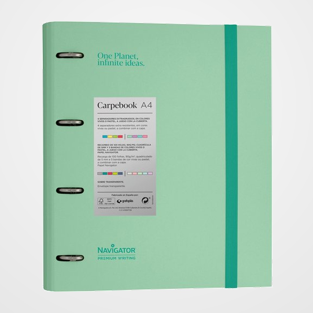 [10405204] CARPEBLOC NAVIGATOR CARTON FORRADO A4 4 an.MIXTAS 35mm con REC.100 hj. MINT SOFT
