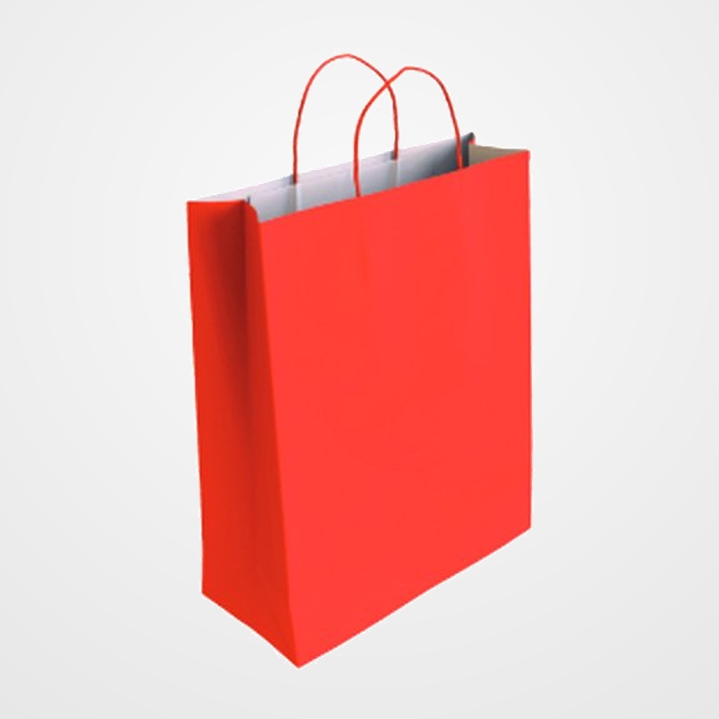 BOLSA de PAPEL ANDINA CELULOSA BLANCA 40x46x18 cm ROJO PAQUETE de 25