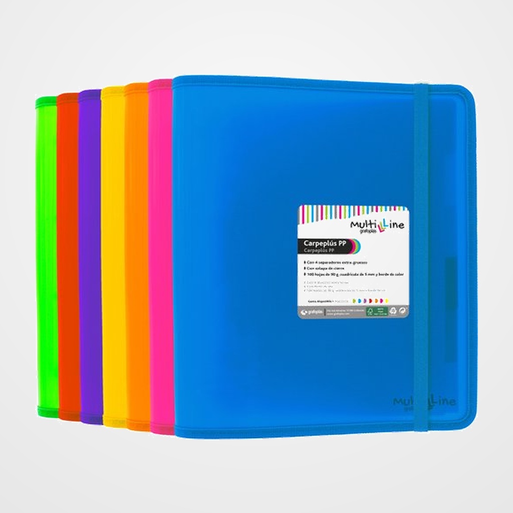[10401628] CARPEPLUS MULTILINE P.P. A4 4an.25mm con recambio y 6 separadores extra gruesos VIOLETA