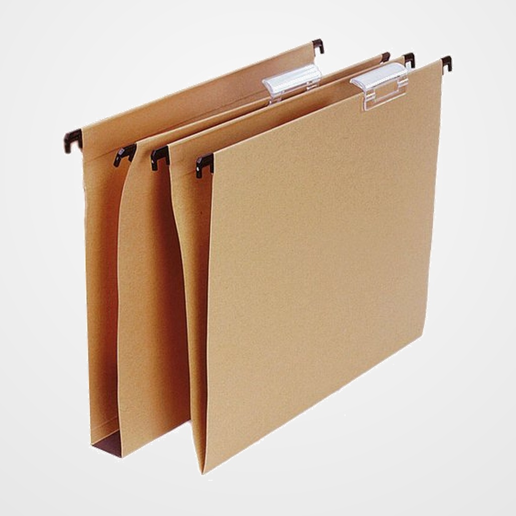 CARPETA COLGANTE GRAFOPLAS visor SUPERIOR CORTO  V  KRAFT 240g A4 PAQUETE de 50