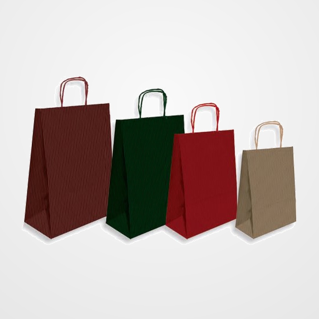 BOLSA de PAPEL ANDINA KRAFT LISO 18x24x8 cm ROJO PAQUETE de 50