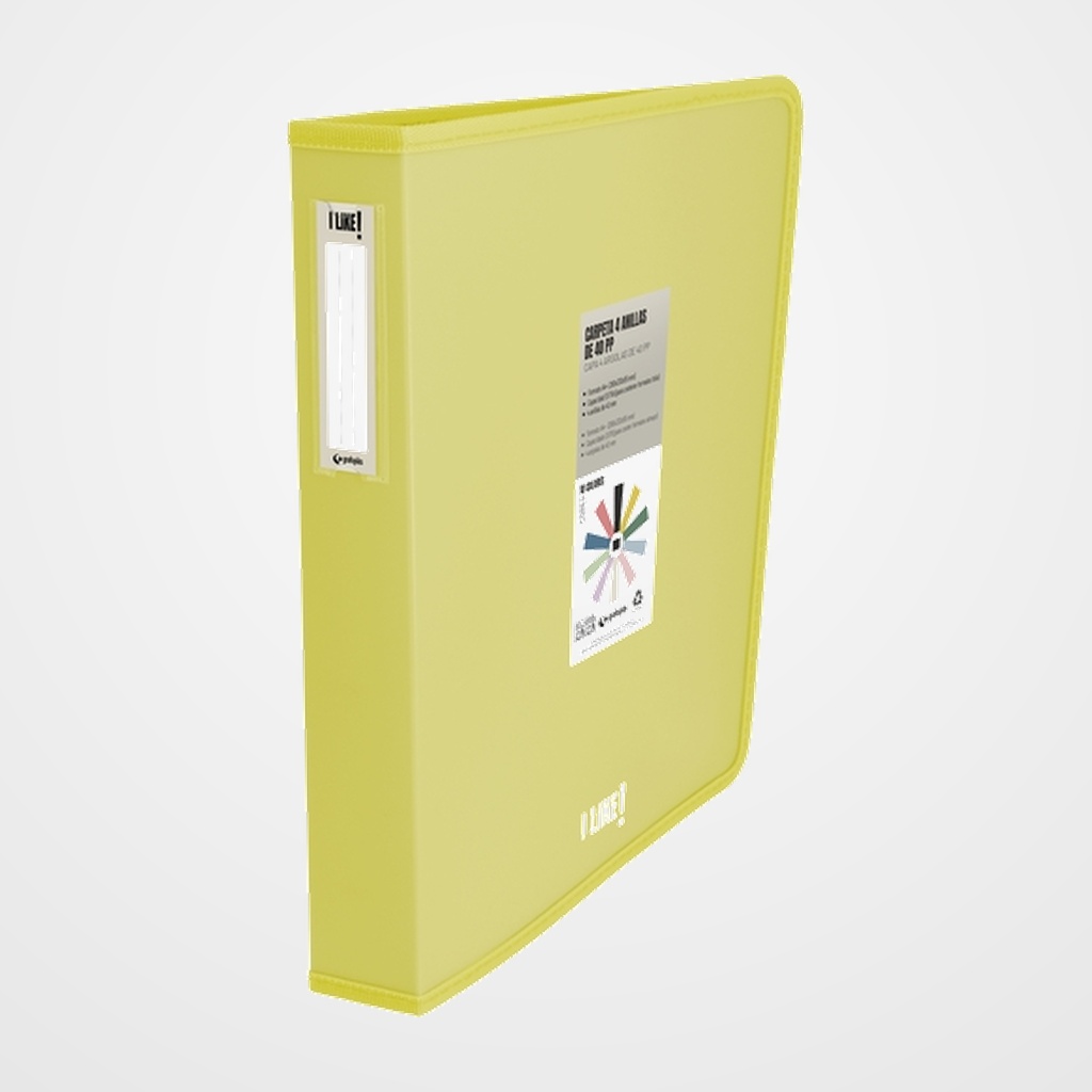 CARPETA de ANILLAS GRAFOPLAS LIKE 3 PP A4+ 4 an.MIXTAS 40mm AMARILLO