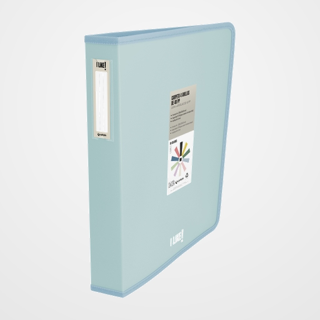 CARPETA de ANILLAS GRAFOPLAS LIKE 3 PP A4+ 4 an.MIXTAS 40mm AZUL CLARO