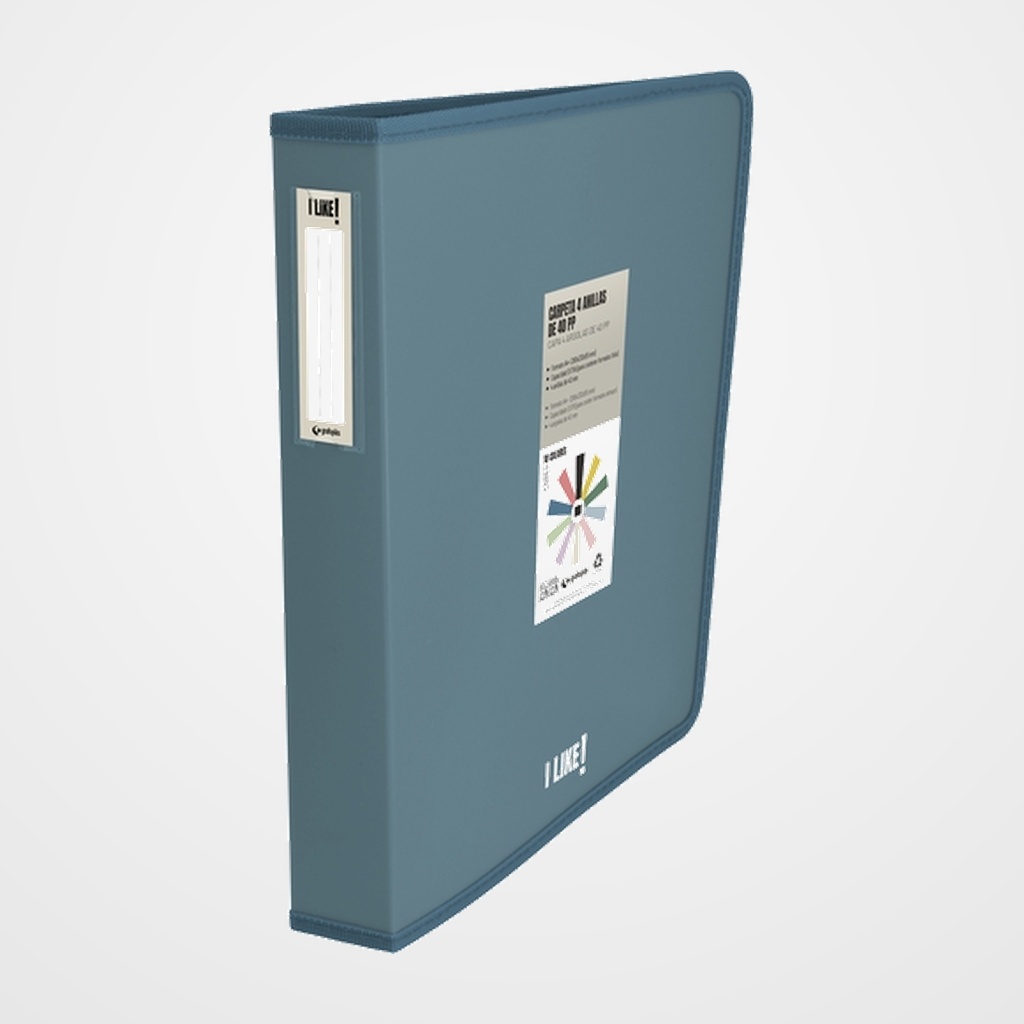 CARPETA de ANILLAS GRAFOPLAS LIKE 3 PP A4+ 4 an.MIXTAS 40mm AZUL OSCURO