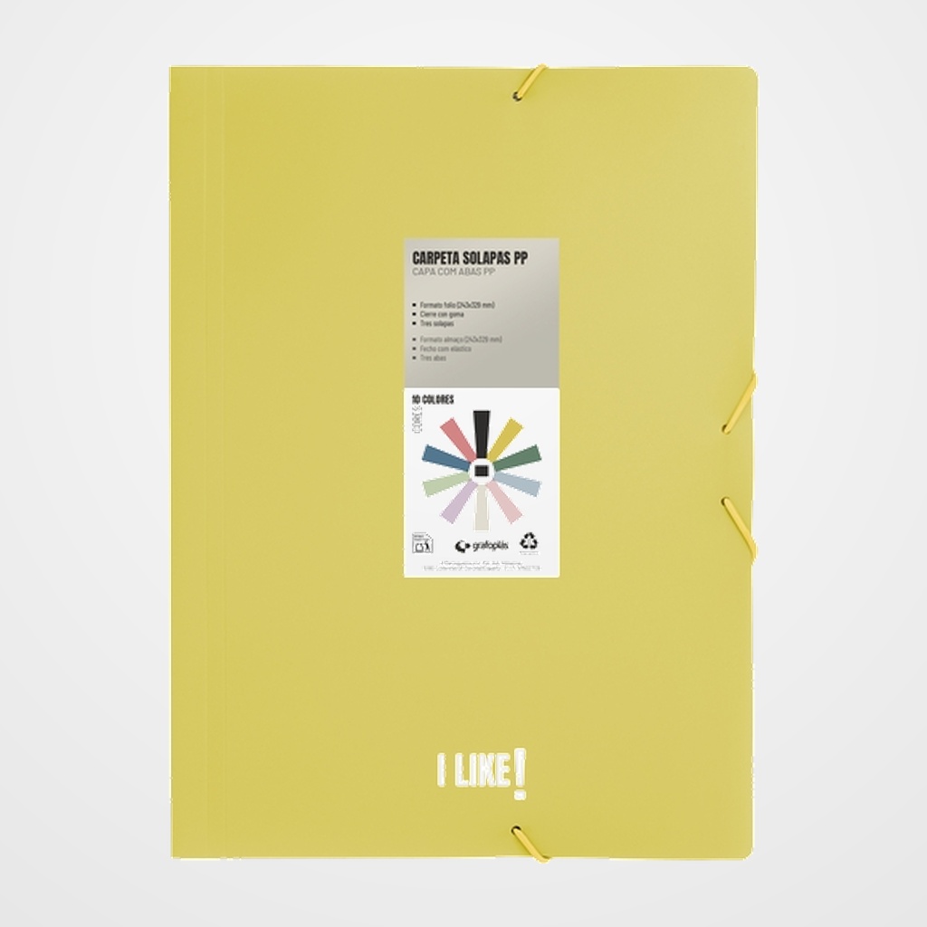 [10405409] CARPETA de GOMAS y SOLAPAS GRAFOPLAS PP LIKE 3 Fº AMARILLO