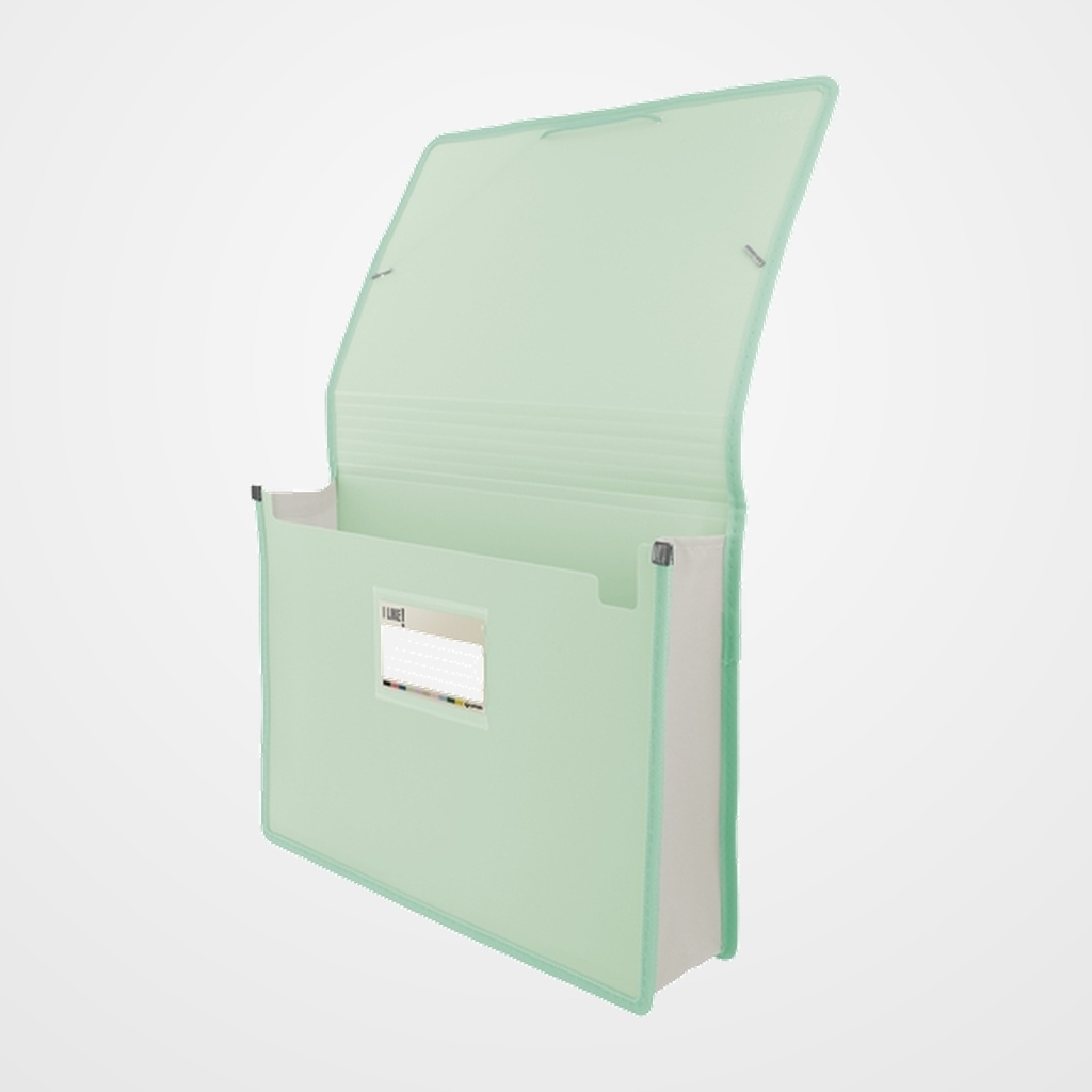 CARPETA de GOMAS y SOLAPAS GRAFOPLAS PP LIKE 3 MAXI A4+ VERDE CLARO