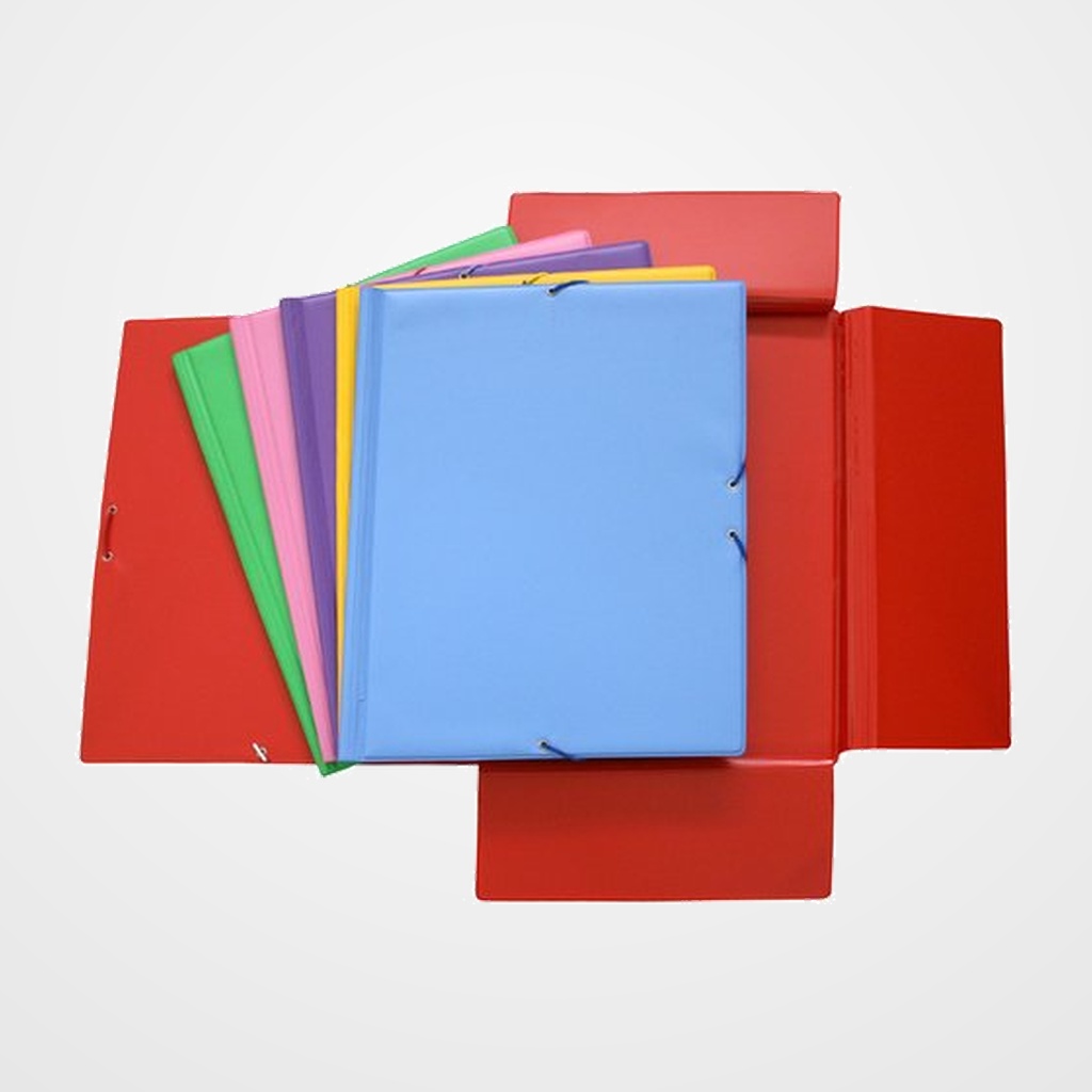 CARPETA de GOMAS y SOLAPAS GRAFOPLAS PVC COLORS Fº VERDE CLARO