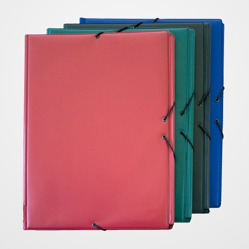 CARPETA de GOMAS y SOLAPAS GRAFOPLAS PVC Fº PROLONGADO AZUL