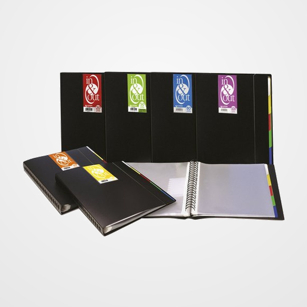 [15302986] CARPETA FUNDAS (TARIFARIO) GRAFOPLAS ESPIRAL PP IN&OUT OPACO A4 80 F. NEGRO