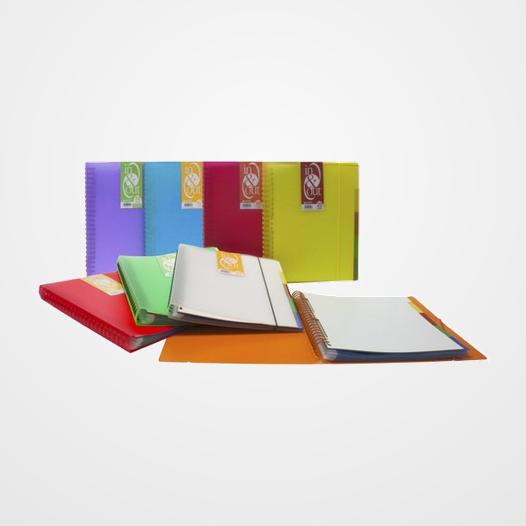 CARPETA FUNDAS (TARIFARIO) GRAFOPLAS ESPIRAL PP IN&OUT TRANSLUCIDO A4 40 F. TRANSPARENTE