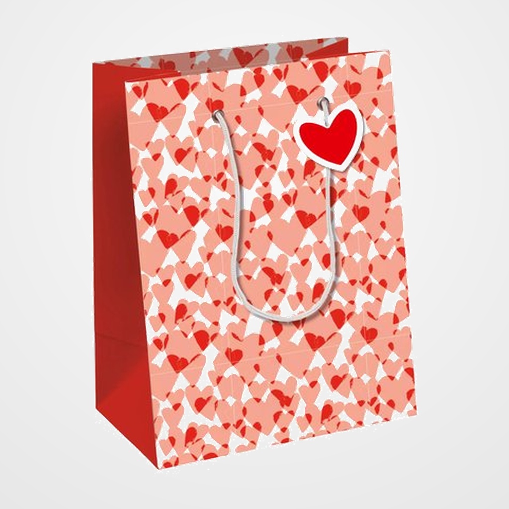 BOLSA de PAPEL CLAIREFONTAINE EXCELLIA DECORADO C/ASAS 25x22x10cm AMOR