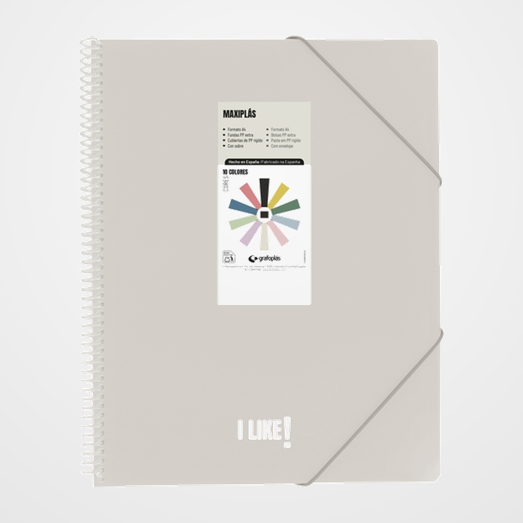 CARPETA FUNDAS (TARIFARIO) GRAFOPLAS ESPIRAL PP RIGIDO MAXIPLAS LIKE 3 A4 20 F. ARENA