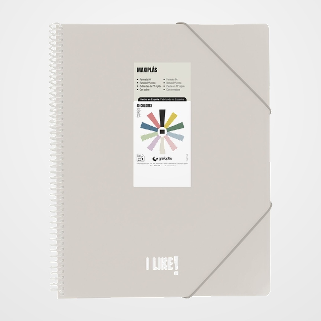 CARPETA FUNDAS (TARIFARIO) GRAFOPLAS ESPIRAL PP RIGIDO MAXIPLAS LIKE 3 A4 30 F. ARENA