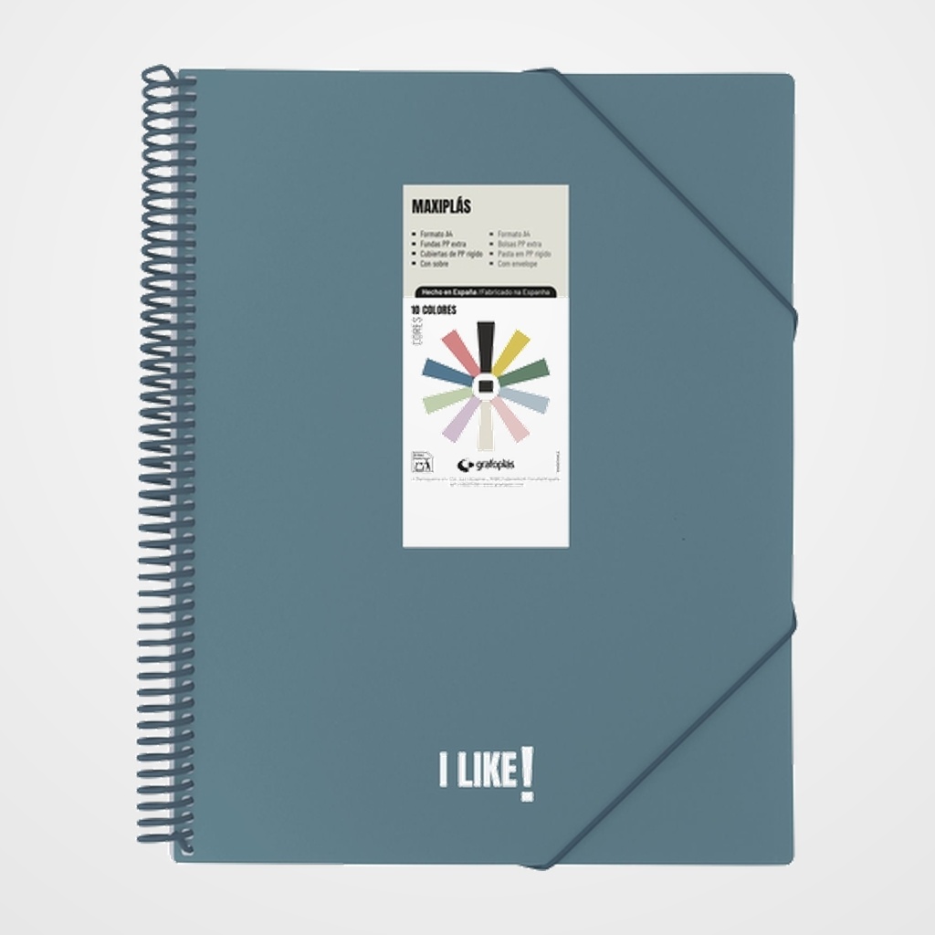 [15303218] CARPETA FUNDAS (TARIFARIO) GRAFOPLAS ESPIRAL PP RIGIDO MAXIPLAS LIKE 3 A4 40 F. AZUL OSCURO