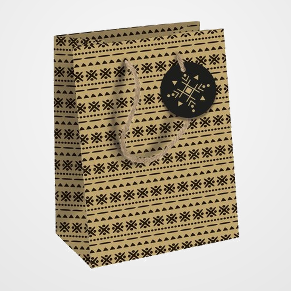 BOLSA de PAPEL CLAIREFONTAINE KRAFT DECORADO 25x22x10 cm TANIT PACK DE 6