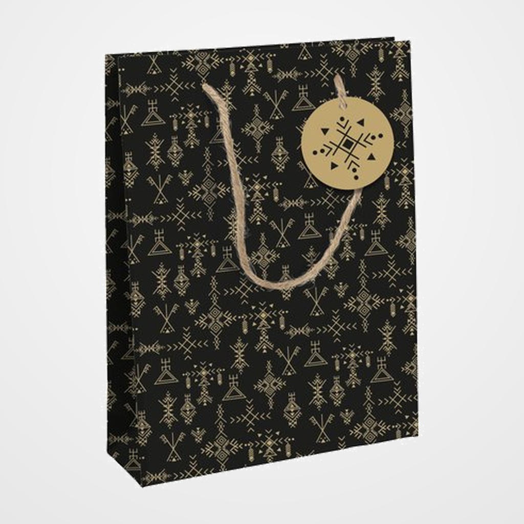 BOLSA de PAPEL CLAIREFONTAINE KRAFT DECORADO 33x26x14 cm TANIT PACK DE 6