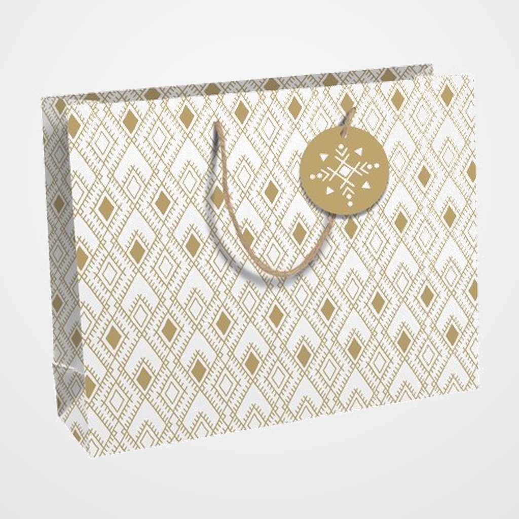 BOLSA de PAPEL CLAIREFONTAINE KRAFT DECORADO 37x27x12 cm TANIT PACK DE 6