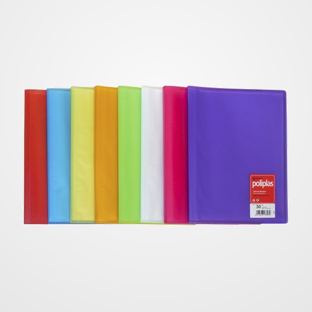 CARPETA FUNDAS (TARIFARIO) GRAFOPLAS PP FLEXIBLE POLIPLAS TRANS. A4 30 F. CRISTAL