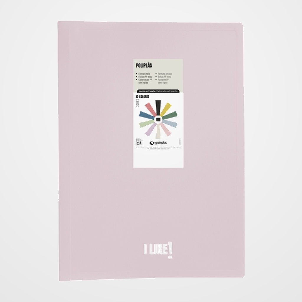 [15303145] CARPETA FUNDAS (TARIFARIO) GRAFOPLAS PP SEMIRRIGIDO POLIPLAS LIKE 3 OPACO Fº 10 F. ROSA SOFT