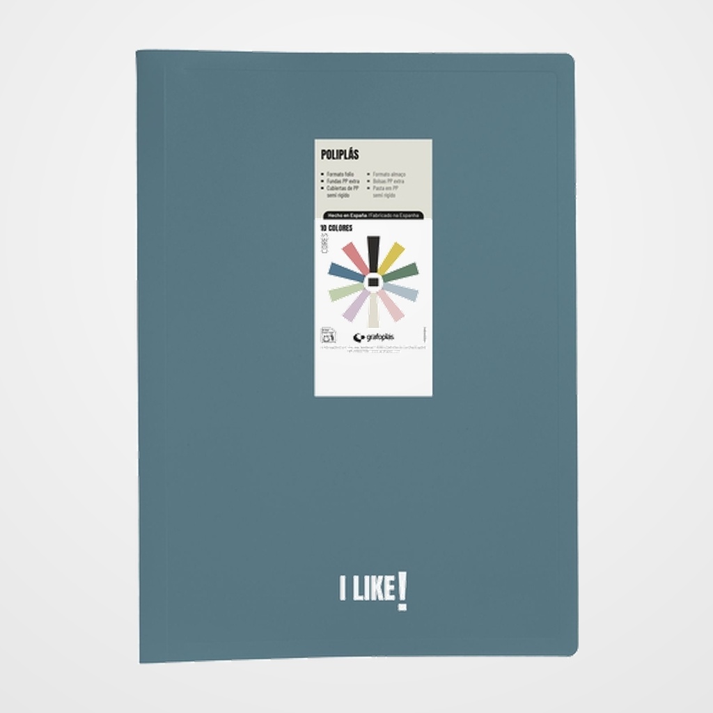 CARPETA FUNDAS (TARIFARIO) GRAFOPLAS PP SEMIRRIGIDO POLIPLAS LIKE 3 OPACO Fº 20 F. AZUL OSCURO