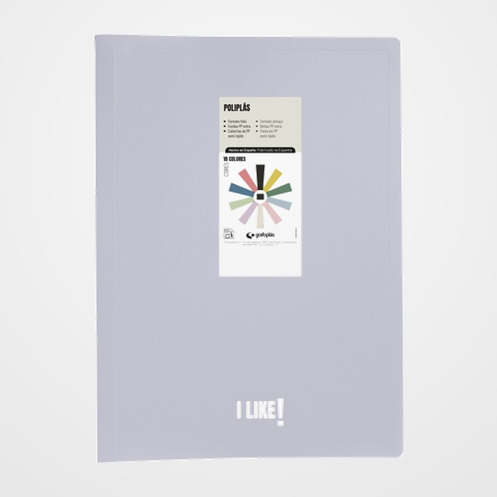 CARPETA FUNDAS (TARIFARIO) GRAFOPLAS PP SEMIRRIGIDO POLIPLAS LIKE 3 OPACO Fº 20 F. LAVADA SOFT