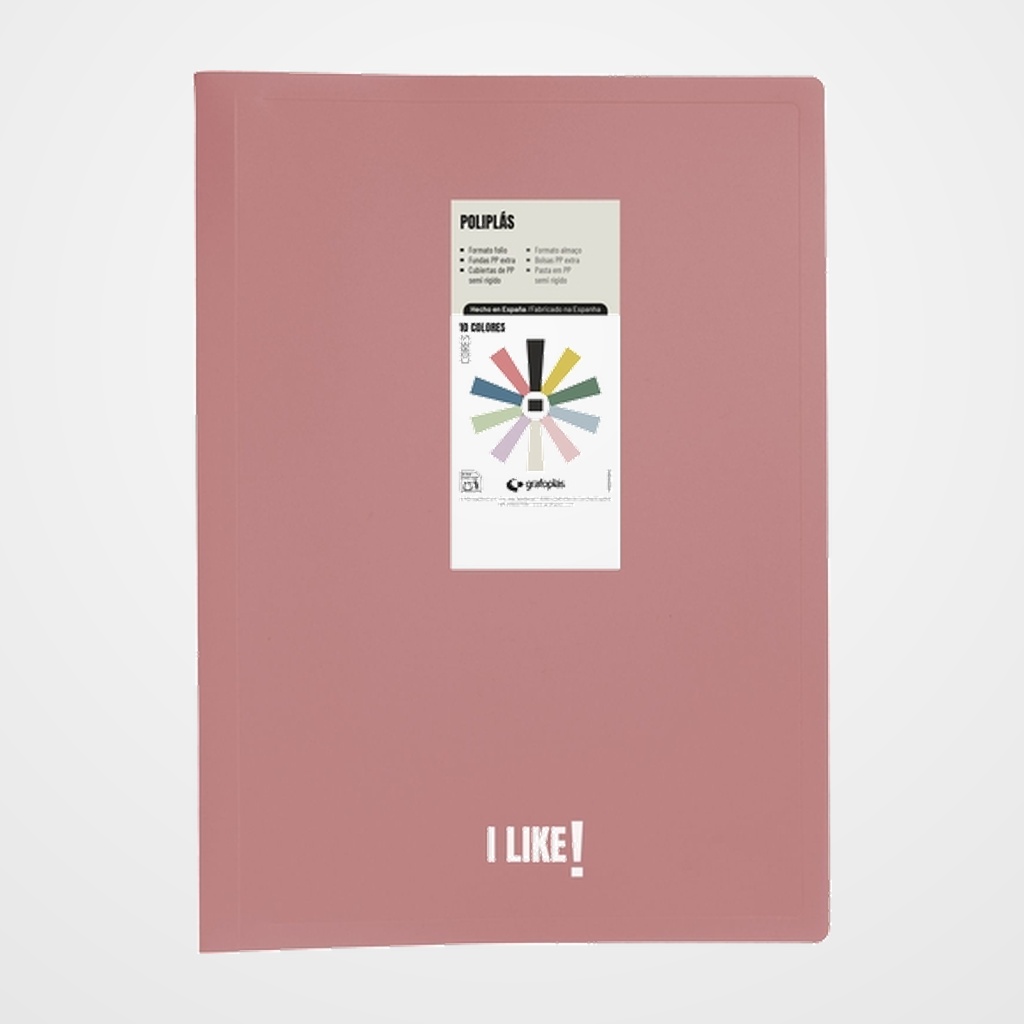 [15303153] CARPETA FUNDAS (TARIFARIO) GRAFOPLAS PP SEMIRRIGIDO POLIPLAS LIKE 3 OPACO Fº 20 F. ROSA