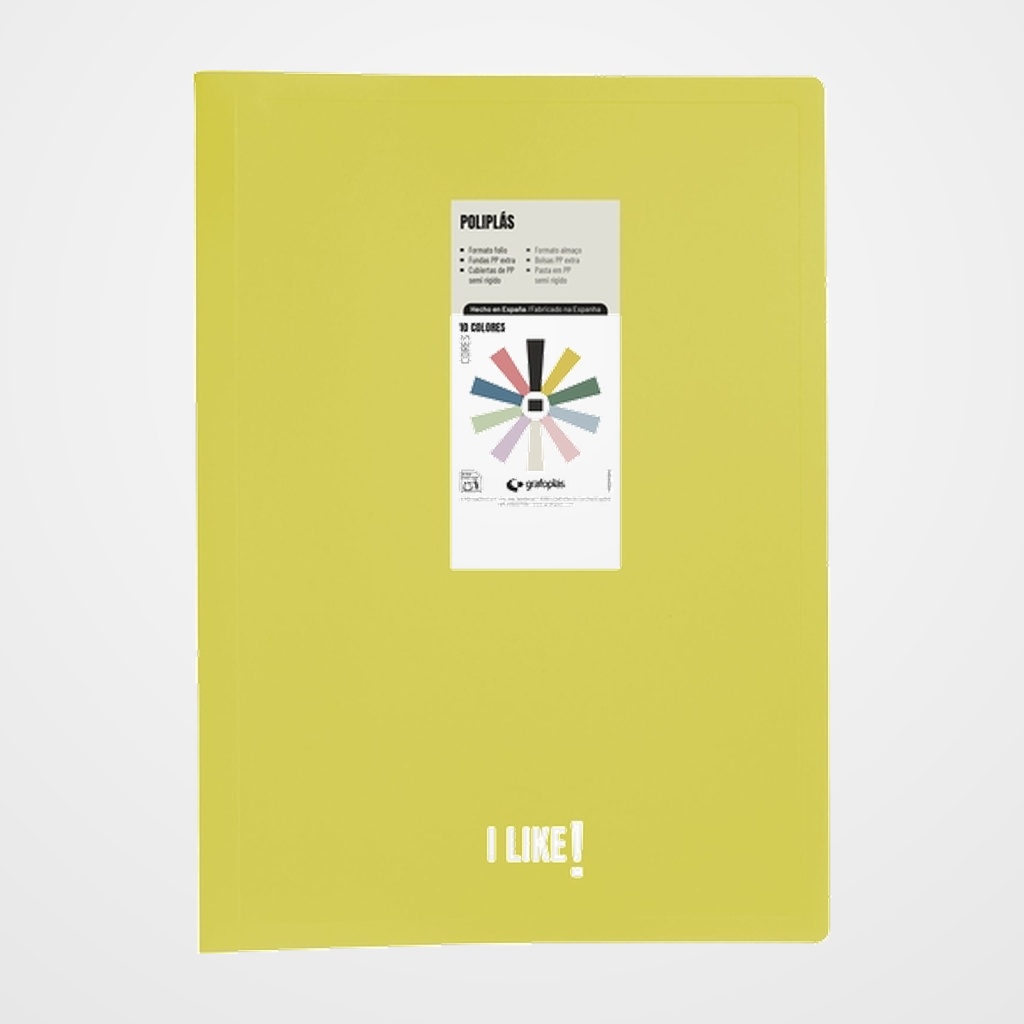 CARPETA FUNDAS (TARIFARIO) GRAFOPLAS PP SEMIRRIGIDO POLIPLAS LIKE 3 OPACO Fº 30 F. AMARILLO