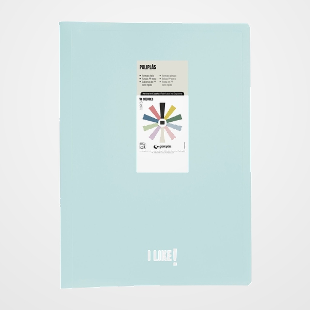 [15303162] CARPETA FUNDAS (TARIFARIO) GRAFOPLAS PP SEMIRRIGIDO POLIPLAS LIKE 3 OPACO Fº 30 F. AZUL CLARO
