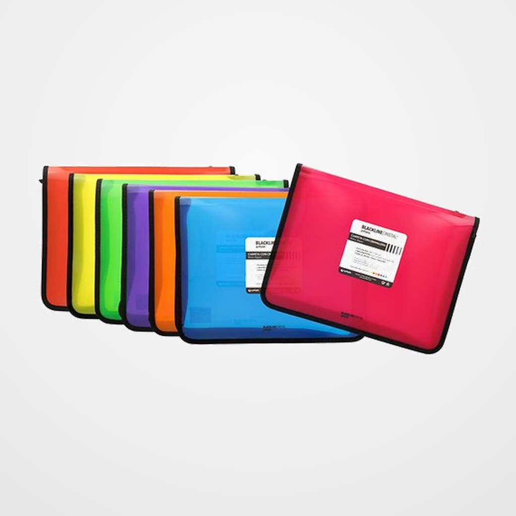 CARPETA PORTADOCUMENTOS GRAFOPLAS PP BLACKLINE A4+ con CREMALLERA VERDE