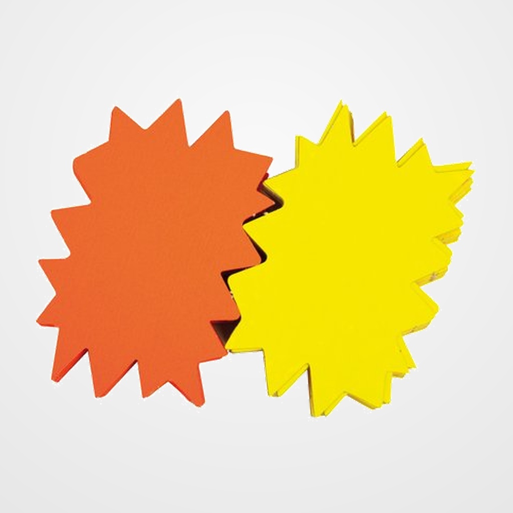 CARTEL CARTULINA APLI 120x80mm 450g AMARILLO Y NARANJA FLUOR PAQUETE de 50