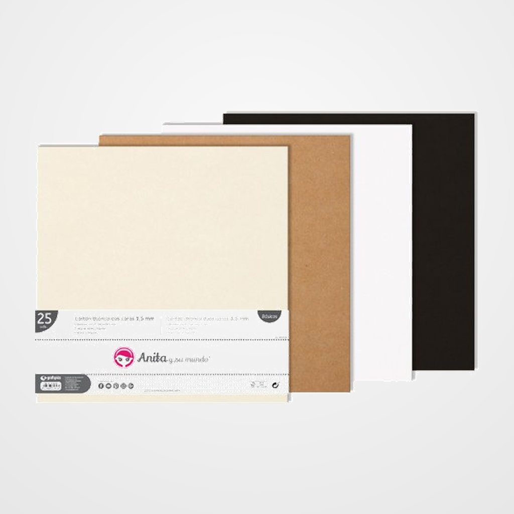 CARTON GRAFOPLAS MARFIL 1,5mm 2 CARAS 30,5x30,5 PACK DE 25