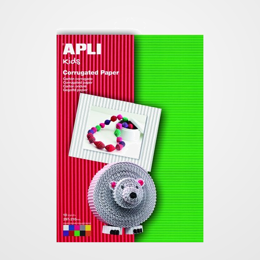[10706003] CARTON ONDULADO APLI A4 COLORES BASICOS PAQUETE de 10