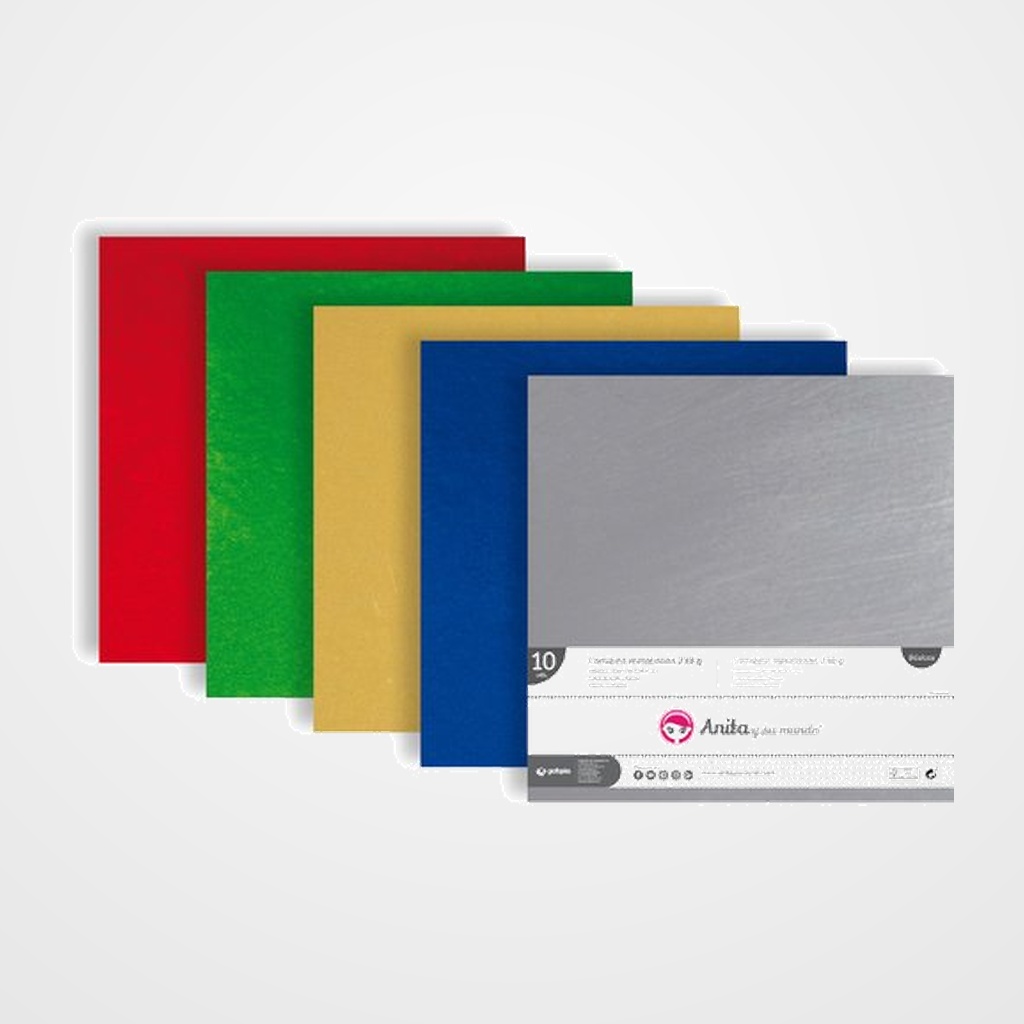 [10701856] CARTULINA METAL 30,5x30,5 230g SURT. PAQUETE de 10