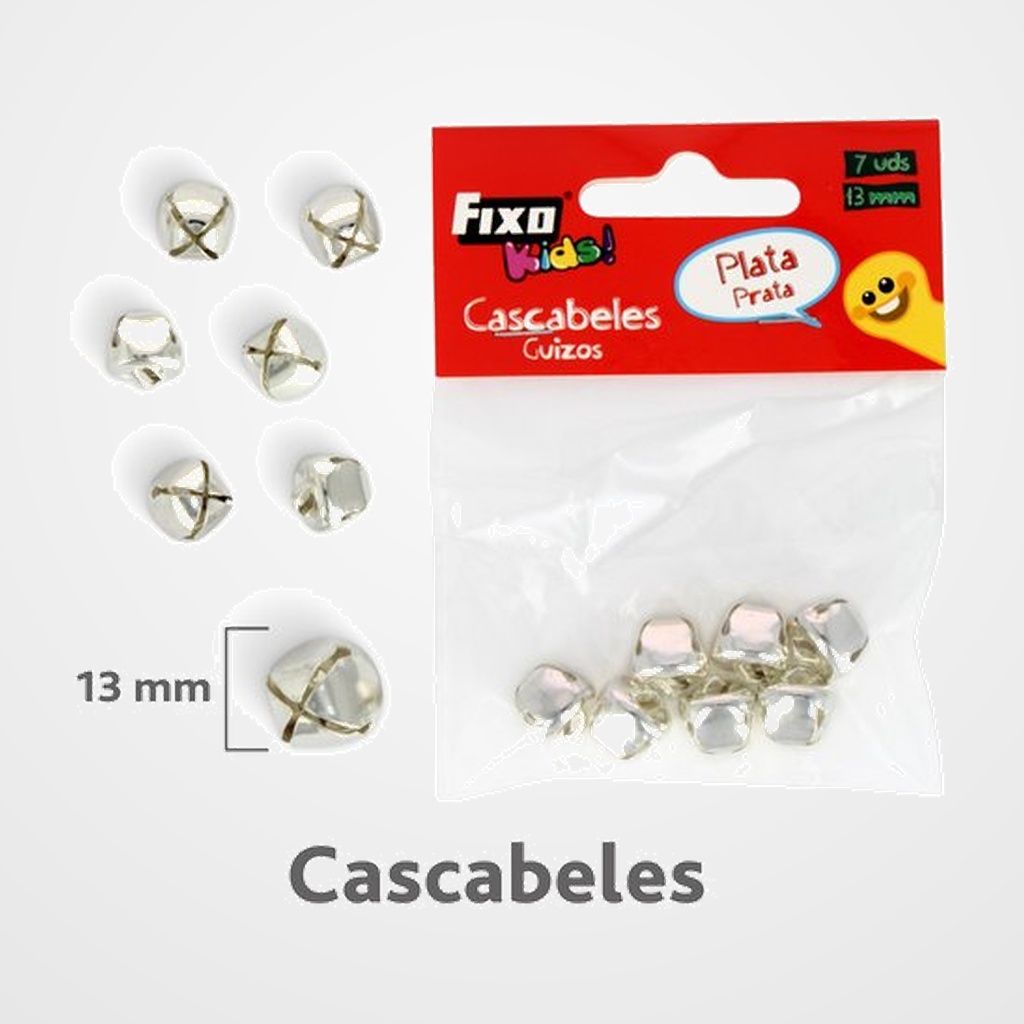 CASCABELES FIXO KIDS PLATA 13mm BOLSA de 7