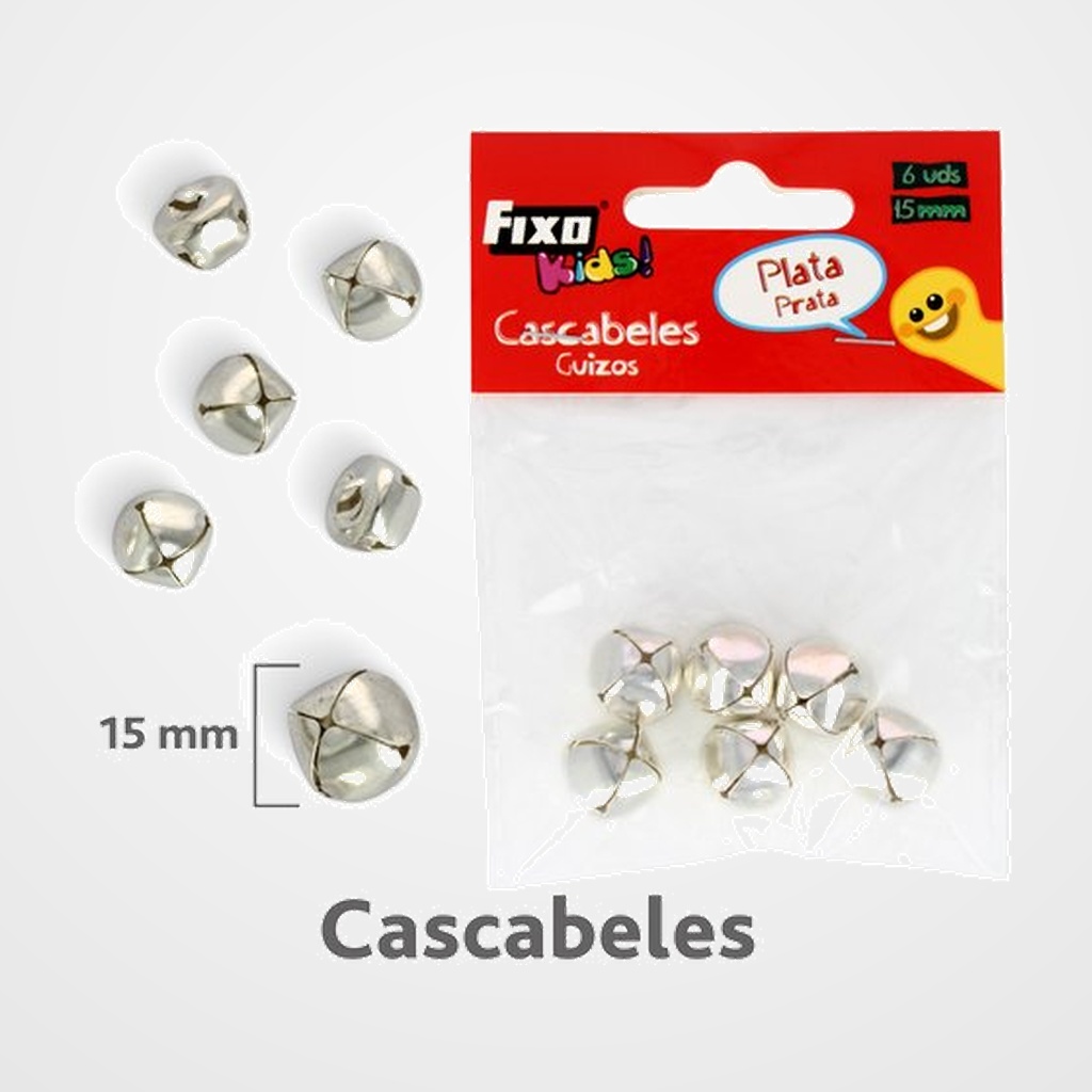 CASCABELES FIXO KIDS PLATA 15mm BOLSA de 6