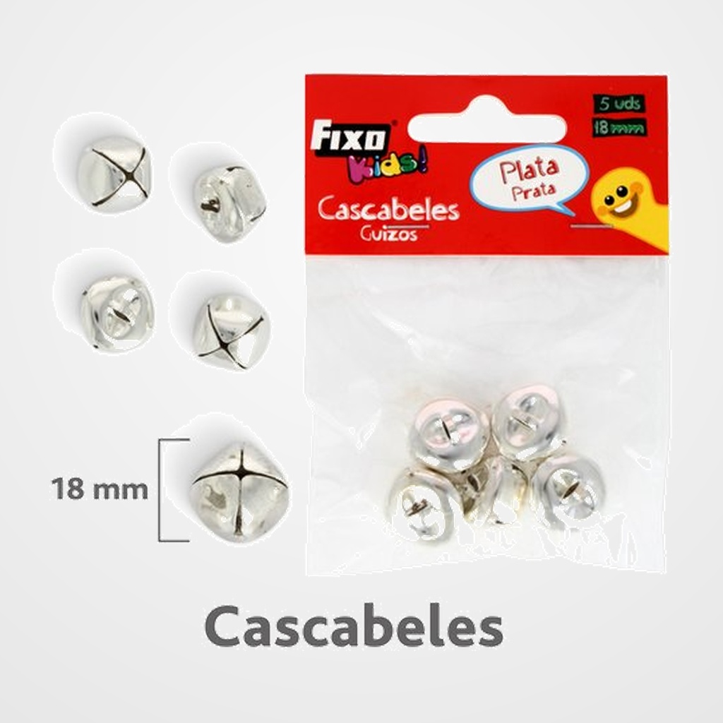 CASCABELES FIXO KIDS PLATA 18mm BOLSA de 5