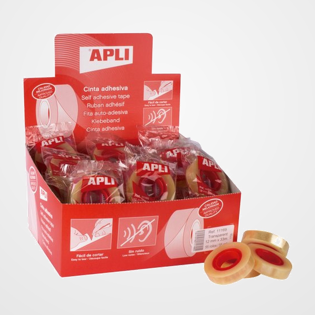 [11901619] CINTA ADHESIVA APLI TRANSPARENTE rollo 33x12