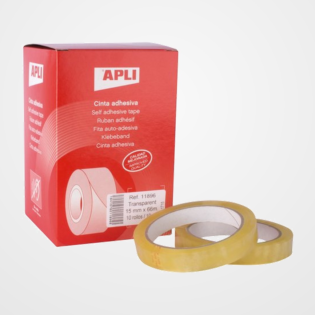 CINTA ADHESIVA APLI TRANSPARENTE rollo 66x15